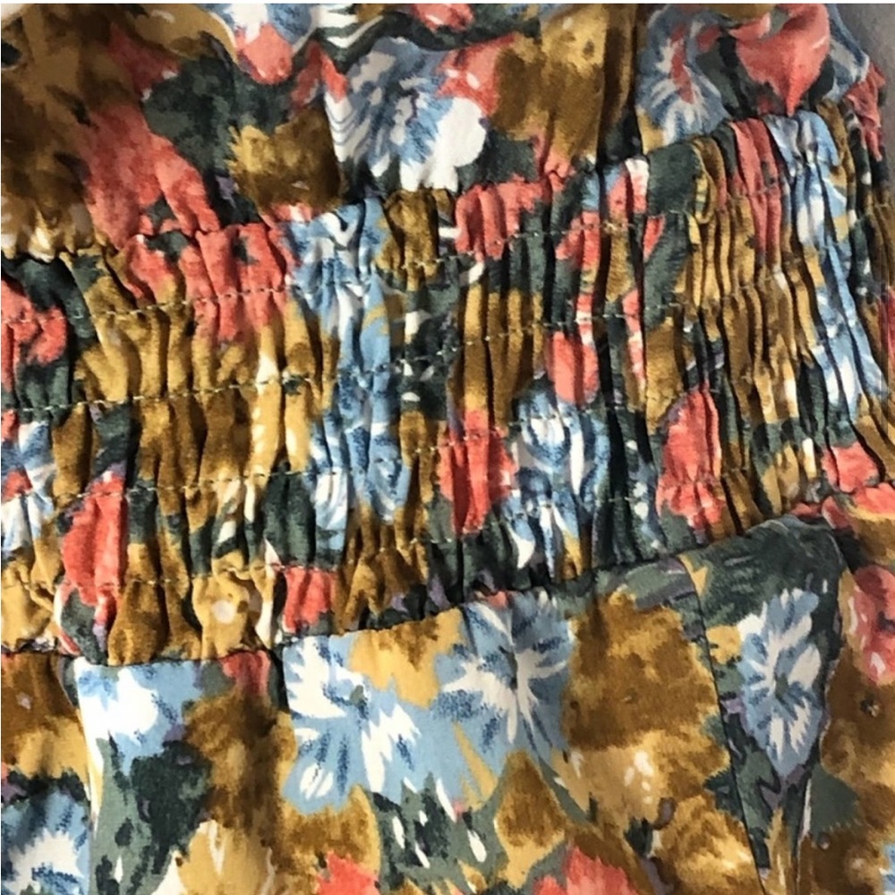 Anthropologie Entro Boho Floral Print Tiered Mini Dress size Large - Picture 5 of 12